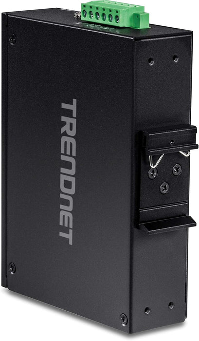 TRENDnet 8-Port Industrial Fast Ethernet PoE+ DIN-Rail Switch, TI-PE80, 8 x Fast Ethernet PoE+ Ports, IP30 Network Unmanaged Switch, 200W PoE Power Budget, 1.6 Gbps Switching Capacity, Black 8 Port Switch