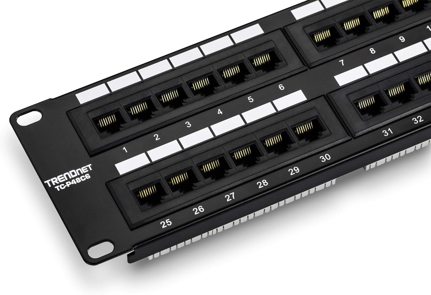 TRENDnet 48-Port Cat6 Unshielded Wall Mount or RackMount Patch Panel, Compatible with Cat 3/4/5/5e/6 Cabling, TC-P48C6 48-Port Cat 6