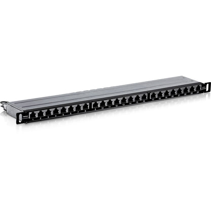 TRENDnet 24-Port CAT6A Shielded Half-U Patch Panel, 1000Base-T/10Gbase-T Support, Compatible with CAT5E, Cat6, CAT6A, 110 or Krone Type, TC-P24C6AHS 24 Port Half-U Cat6A