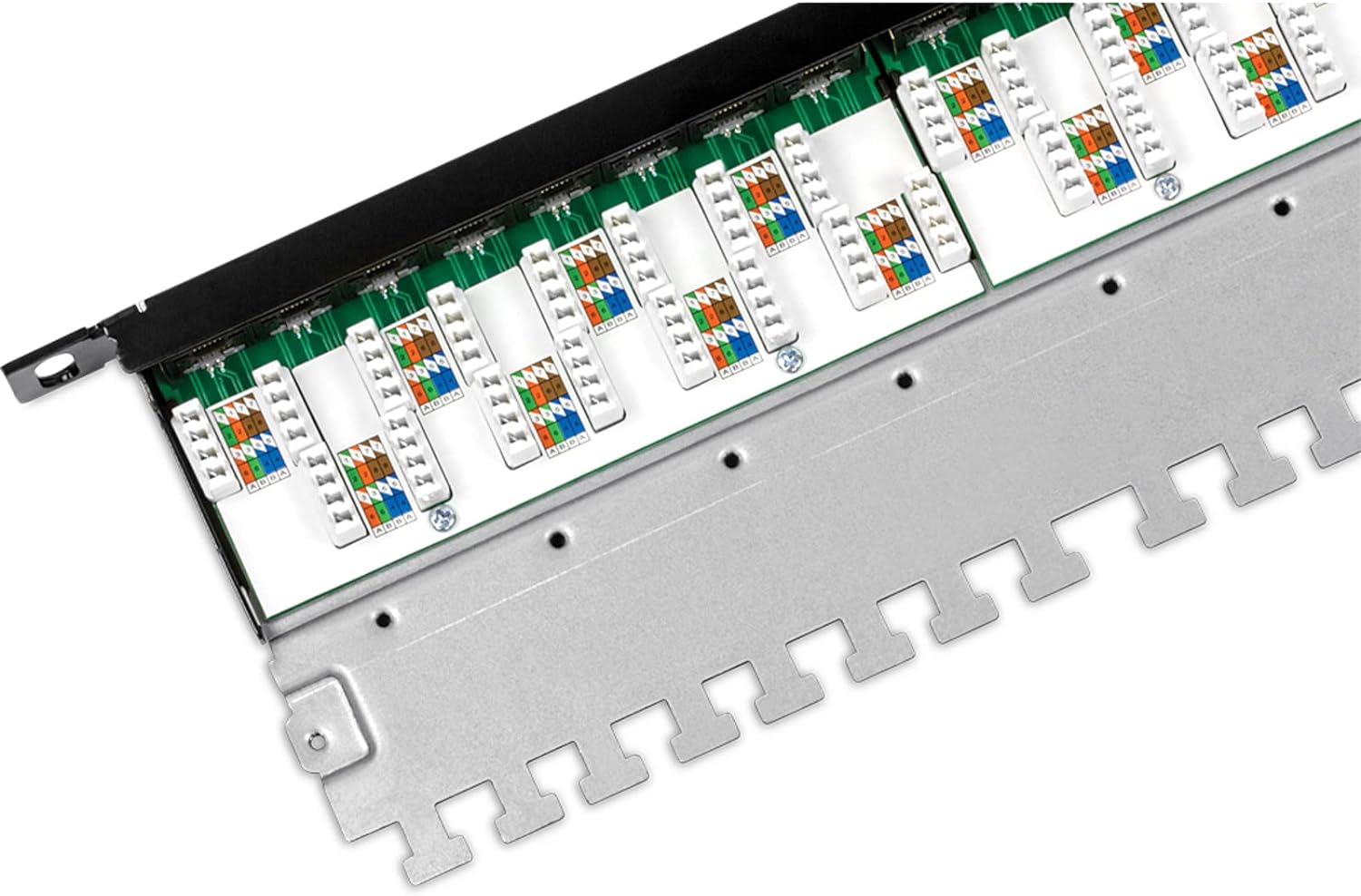TRENDnet 24-Port CAT6A Shielded Half-U Patch Panel, 1000Base-T/10Gbase-T Support, Compatible with CAT5E, Cat6, CAT6A, 110 or Krone Type, TC-P24C6AHS 24 Port Half-U Cat6A