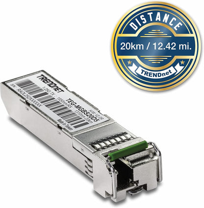 TRENDnet TEG-MGBS20D5 Mini-GBIC Dual Wavelength Single-Mode LC Module 1550(20KM) 1550/1310 20 KM