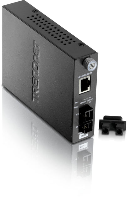 TRENDnet 100Base-TX to 100Base-FX Multi Mode SC Fibre Media Converter (2 km, 1.2 miles), Fibre to Ethernet Converter, RJ-45 Port, Fibre Port, Wall Mountable, TFC-110MSC