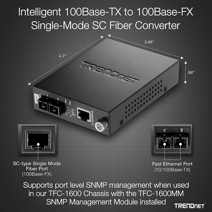 TRENDnet Konverter 100Base-TX to FX Single M. SC 1