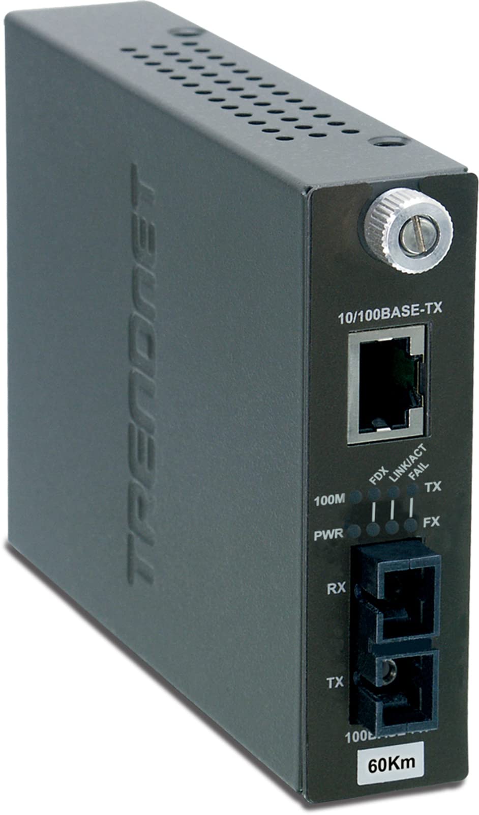 TRENDnet TFC-110S60i Intelligent 10/100Base-TX to 100Base-FX Single Mode SC Fiber Converter (60KM) 60 KM Intelligent