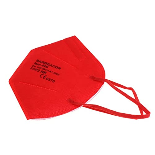 duuja 5 St. FFP2 Maske Korallrot 5-lagig Farbig Mund-Nasenschutz einzelverpackt, Max-02B