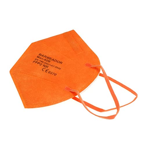 duuja 5 St. FFP2 Maske Orange 5-lagig Farbig Mund-Nasenschutz einzelverpackt, Max-02B