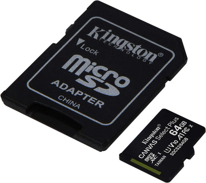 SD MicroSD Card 64GB Kingston SDXC Canvas+ (Class