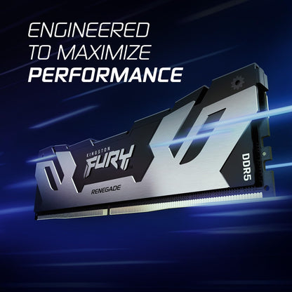 Kingston Fury Renegade DDR5 Silver/Black XMP 32GB 7200MT/s CL38 DIMM Desktop Gaming Memory (Kit of 2) - KF572C38RSK2-32