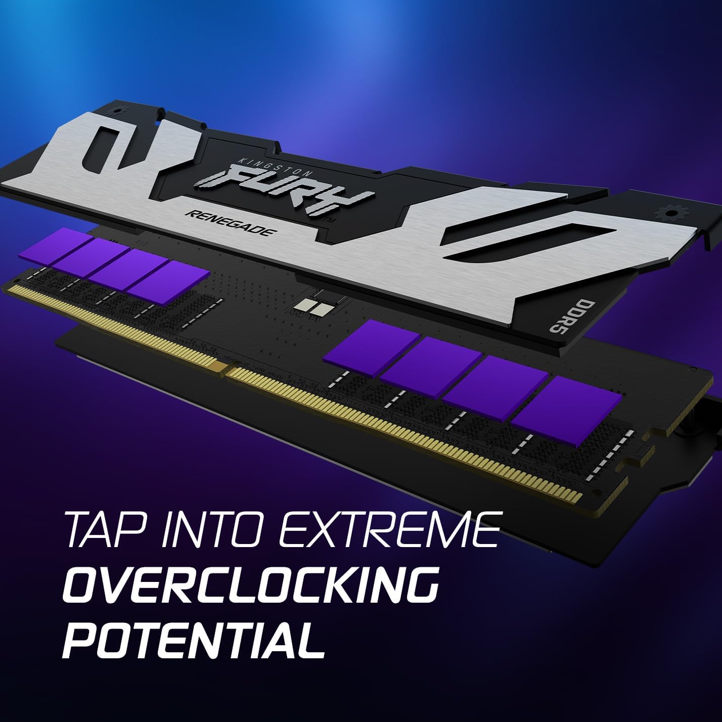Kingston Fury Renegade DDR5 Silver/Black XMP 32GB 7200MT/s CL38 DIMM Desktop Gaming Memory (Kit of 2) - KF572C38RSK2-32