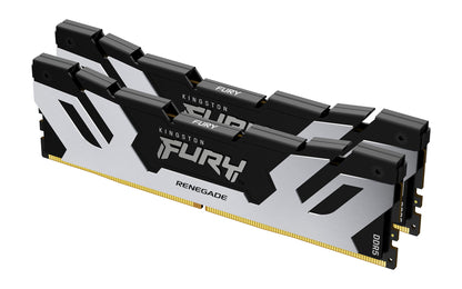 Kingston Fury Renegade DDR5 Silber/Schwarz XMP 64GB 6000MT/s CL32 DIMM Desktop Gaming Speicher (Kit mit 2) - KF560C32RSK2-64 Silber/Schwarz 64GB Kit mit 2 6000MT/s 16Gbit