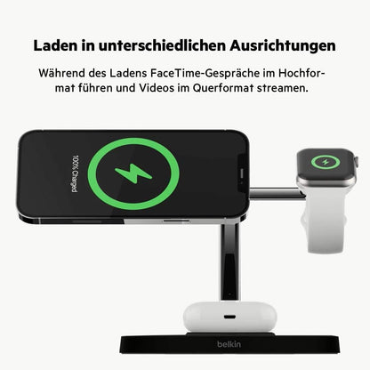 Belkin Drahtloses 3-in-1-Ladegerat mit MagSafe 15W