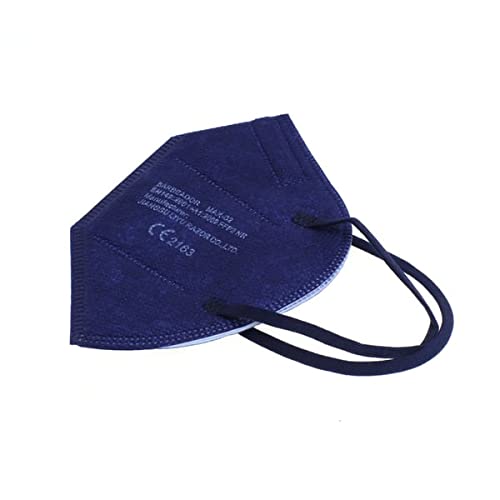 duuja 5 St. FFP2 Maske kleine Ausführung Marineblau 5-largig Farbig Mund-Nasenschutz einzelverpackt, Max-02B