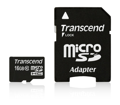 SD microSD Card 16GB Transcend SDHC Class10 w/ada