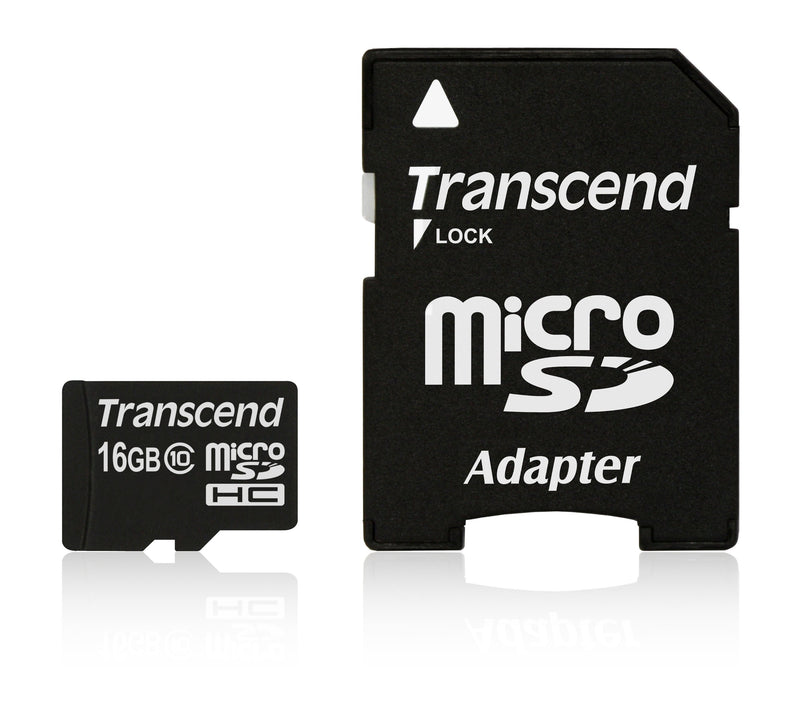SD microSD Card 16GB Transcend SDHC Class10 w/ada