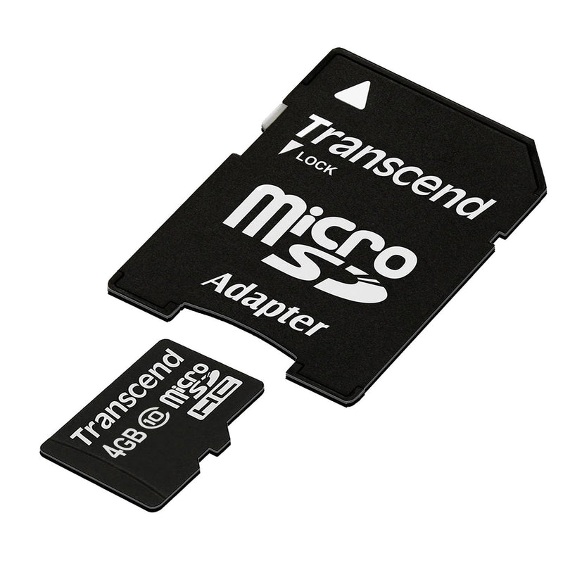 SD microSD Card 4GB Transcend SDHC Class10 w/ada