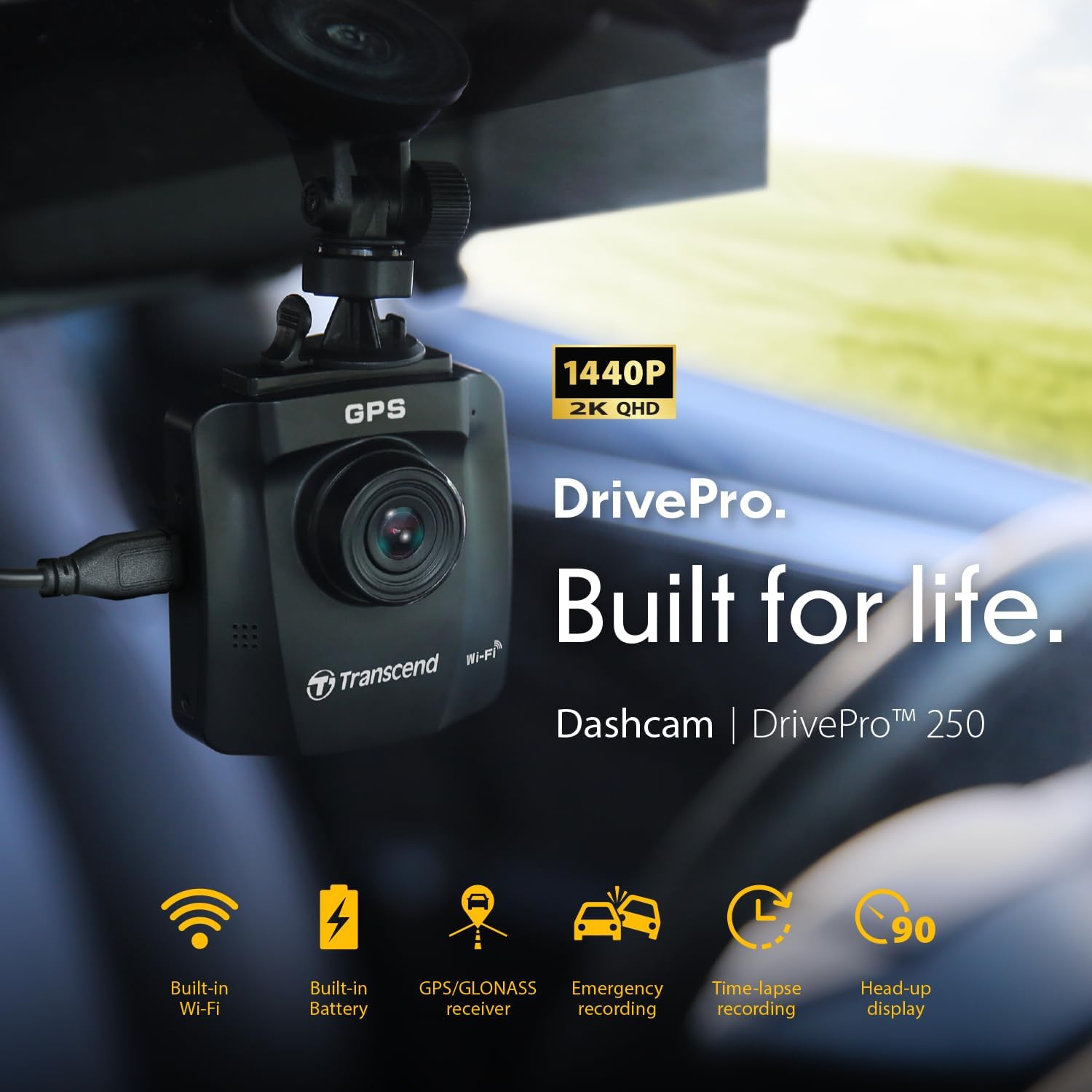 Transcend Dashcam - DrivePro 250-64GB (Saugnapfhalterung