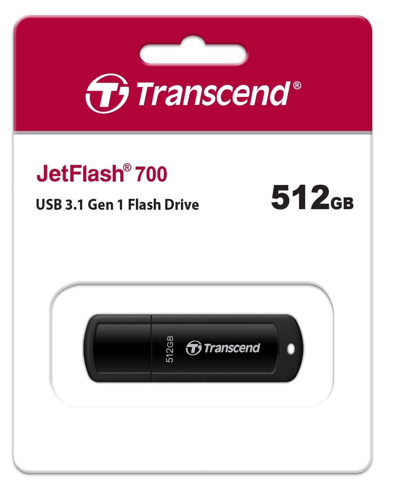 Transcend USB Drive 512GB JetFlash 700 USB3.1 Black