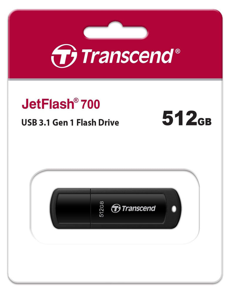 Transcend USB Drive 512GB JetFlash 700 USB3.1 Black