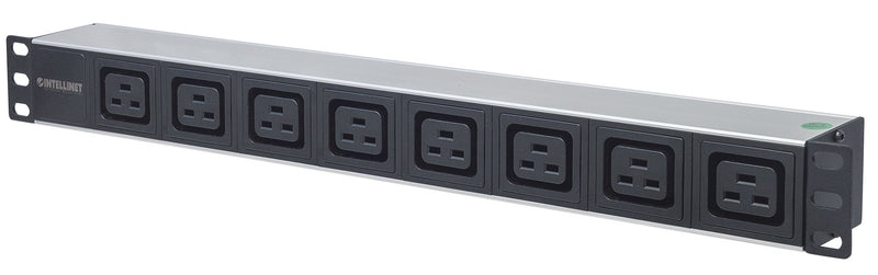 Intellinet 163613 19" 1U Rackmount 8-Output C19 Power Distribution Unit (PDU), With Removable Power Cable and Rear C20 Input