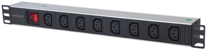 Intellinet 163620 19" 1U Rackmount 8-Output C13 Power Distribution Unit (PDU), With Removable Power Cable and Rear C14 Input 19-inch 8-way C13/C14