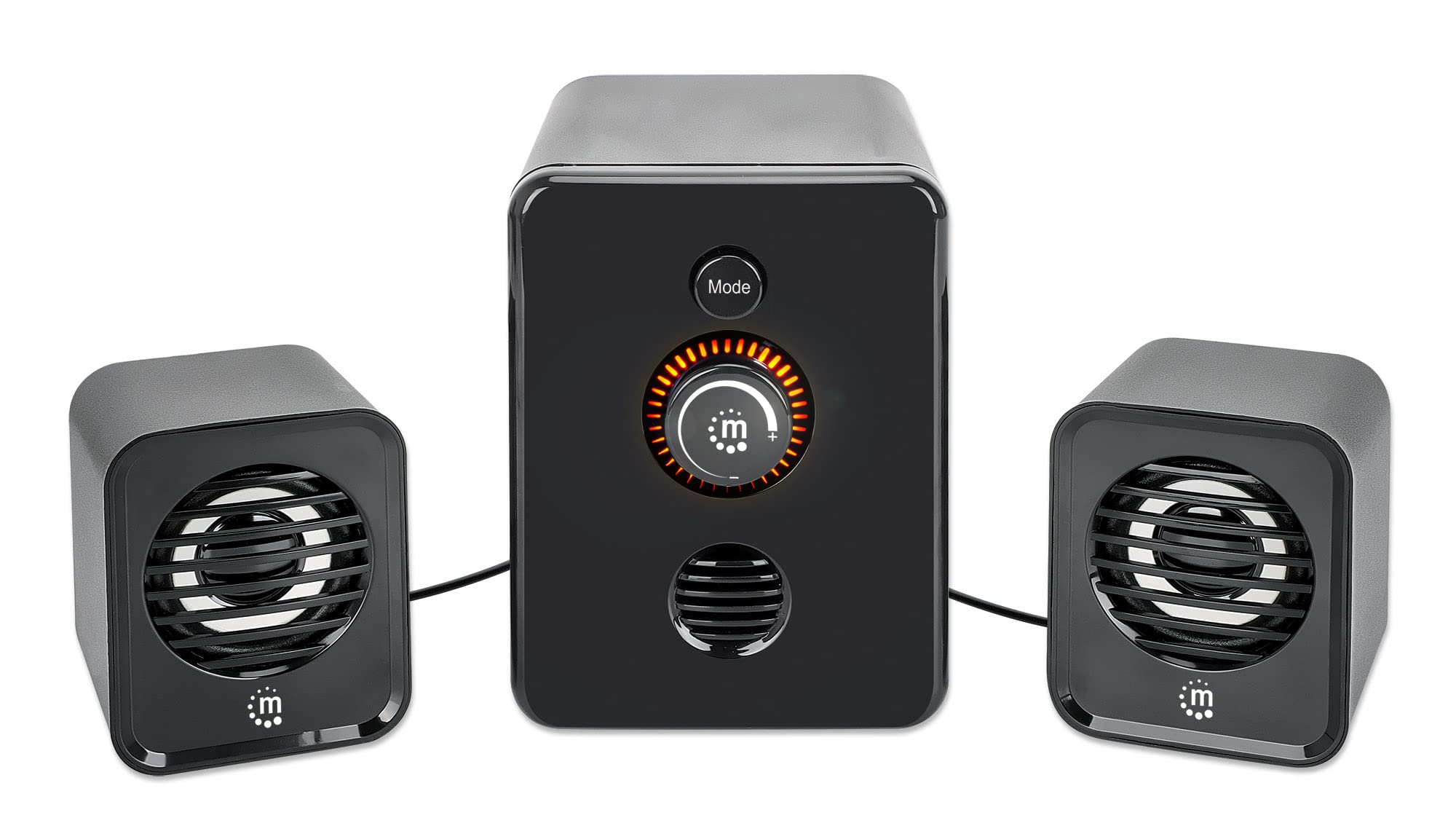 MANHATTAN 2.1 LED Lautsprechersystem USB BT Aux sc