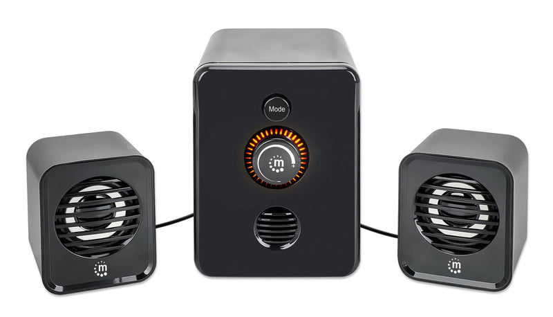 MANHATTAN 2.1 LED Lautsprechersystem USB BT Aux sc