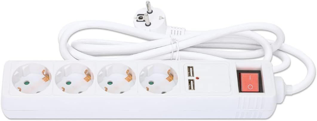 MANHATTAN Steckdosenleiste 4fach mit 2 USB-Port we