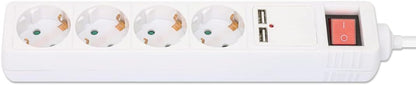 MANHATTAN Steckdosenleiste 4fach mit 2 USB-Port we