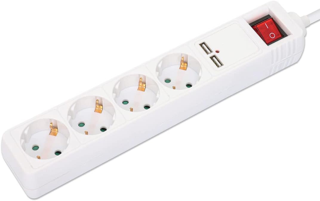 MANHATTAN Steckdosenleiste 4fach mit 2 USB-Port we