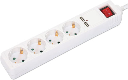 MANHATTAN Steckdosenleiste 4fach mit 2 USB-Port we