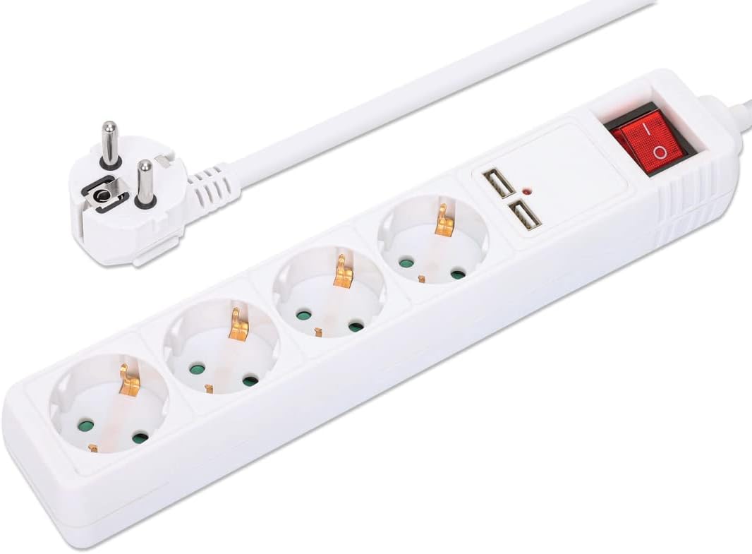 MANHATTAN Steckdosenleiste 4fach mit 2 USB-Port we