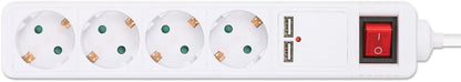 MANHATTAN Steckdosenleiste 4fach mit 2 USB-Port we