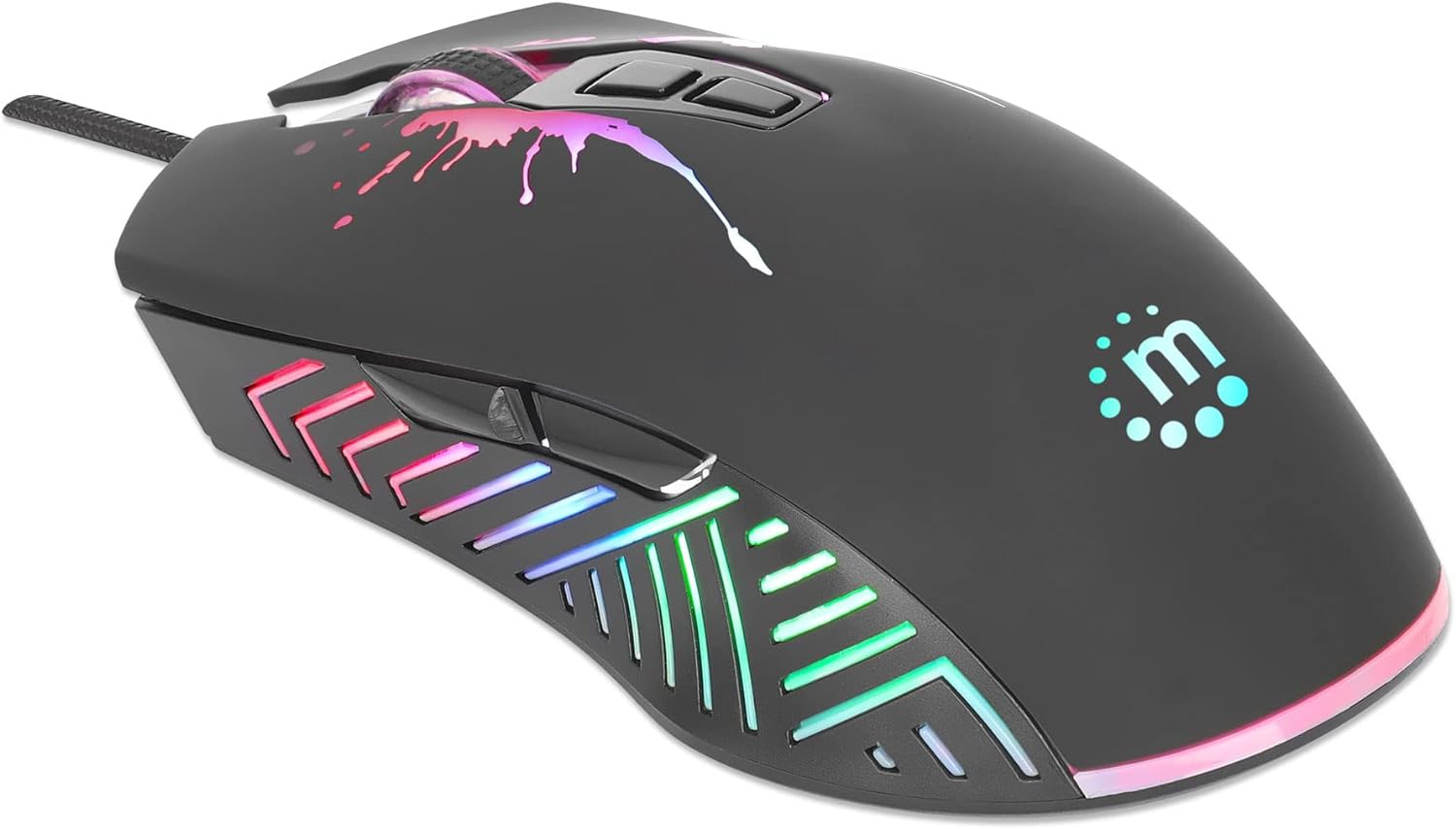 Manhattan Gaming Mouse 7 Buttons 7200dpi LEDs Black