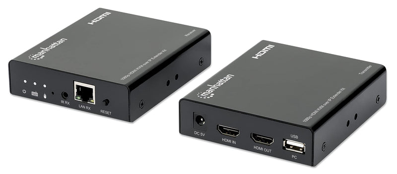 Manhattan 207683 Extender HDMI KVM Over IP 1080p bis zu 120m schwarz