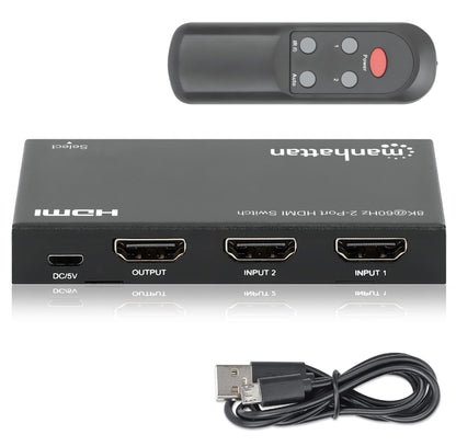 MANHATTAN 8K@60Hz 2-Port HDMI-Switch 48G IR-Fernbe