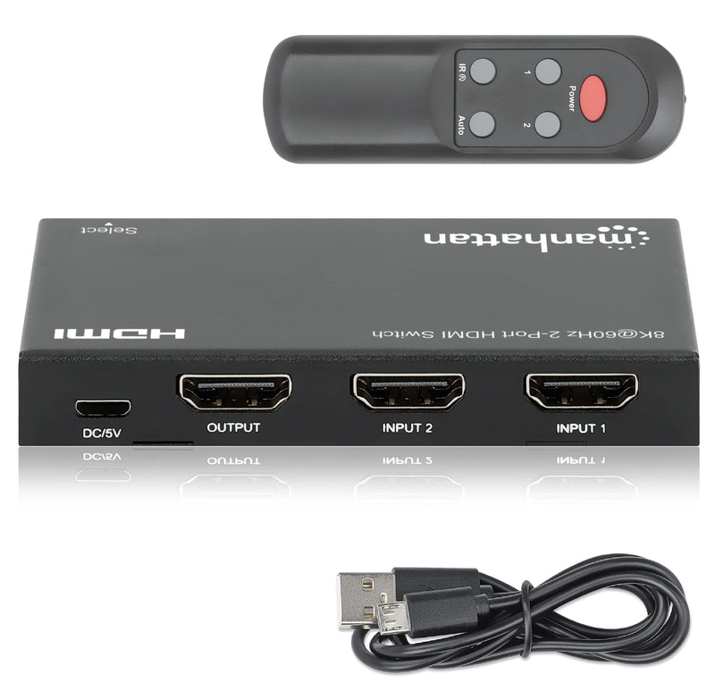 MANHATTAN 8K@60Hz 2-Port HDMI-Switch 48G IR-Fernbe