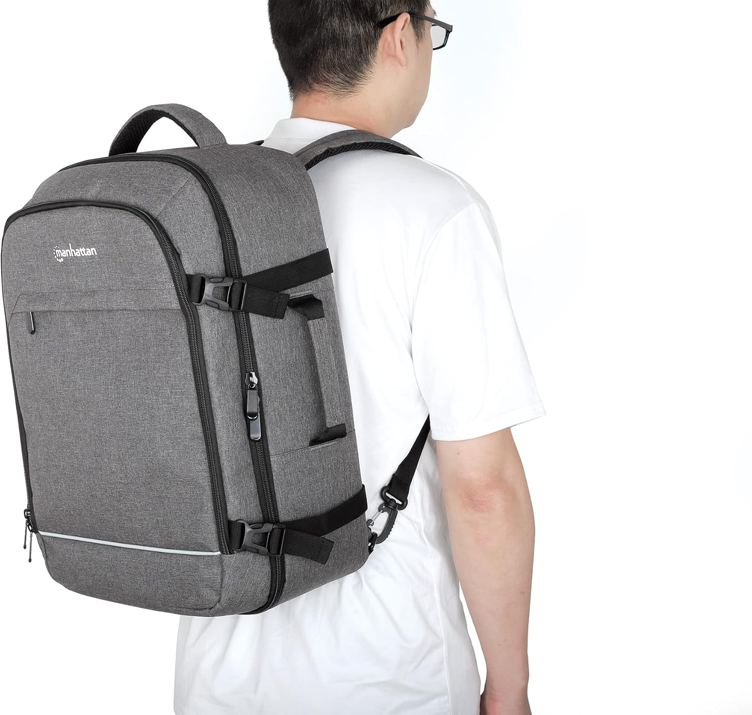 Manhattan 440370 borsa per notebook 43,9 cm (17.3") Zaino Grigio