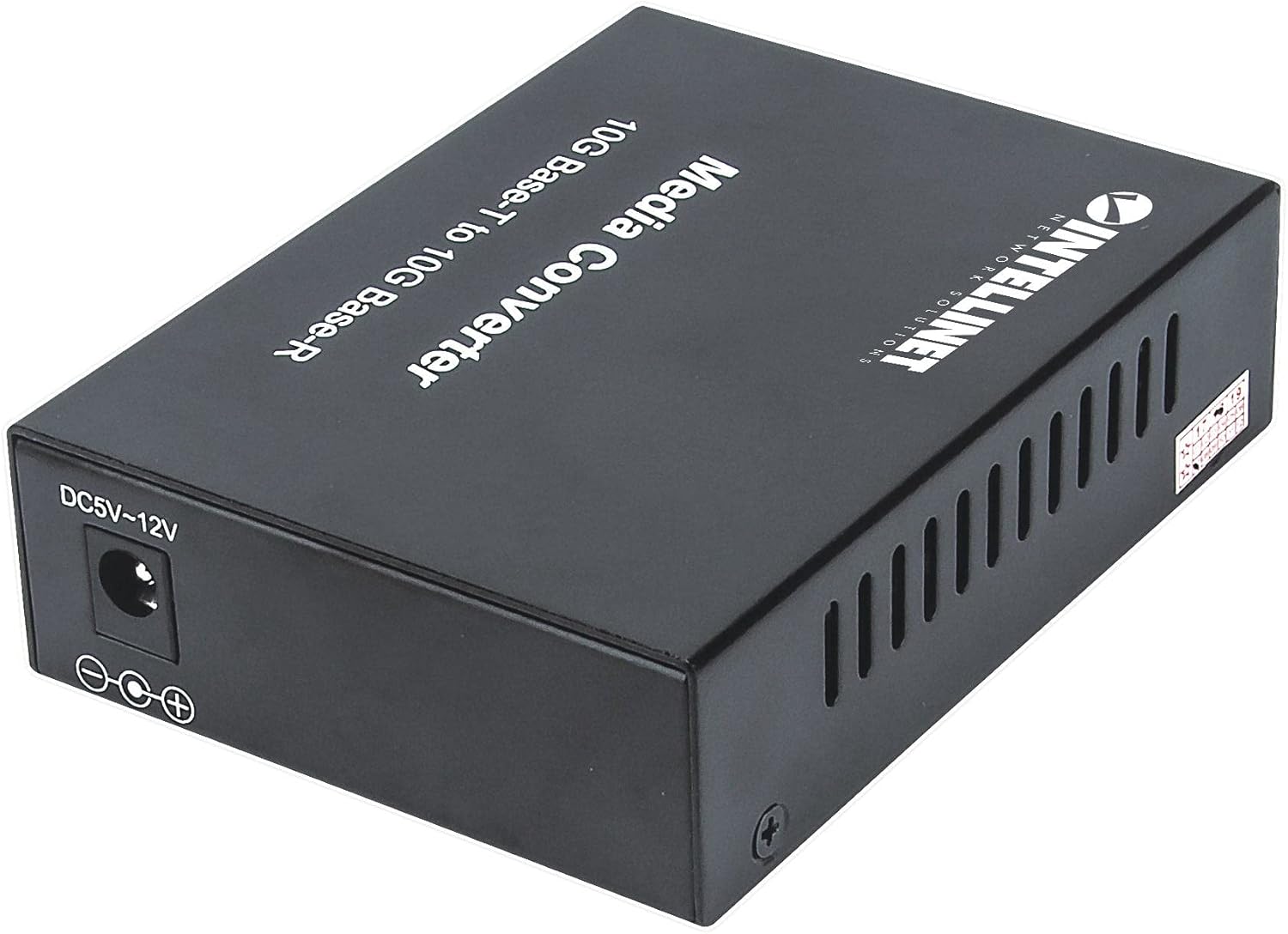 Intellinet 508193 10GBase-T to 10GBase-R Media Converter, 1 x 10 GB SFP+ Slot, 1 x 10GB RJ45 Port, Black
