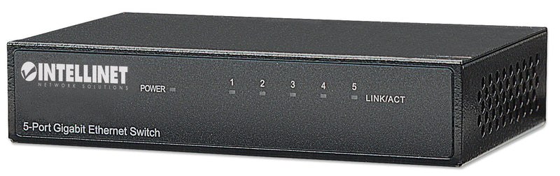 Intellinet 530378 5-Port Gigabit Ethernet Switch, Desktop Size, Metal Housing, IEEE 802.3az (Energy Efficient Ethernet) 5 Port Gigabit Desktop