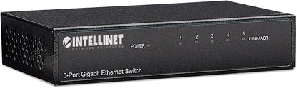 Intellinet 530378 5-Port Gigabit Ethernet Switch, Desktop Size, Metal Housing, IEEE 802.3az (Energy Efficient Ethernet) 5 Port Gigabit Desktop