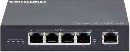 Intellinet Gigabit PoE++ Extender - 90 W Output Poe Budget, Extends PoE up to Another 328 ft., Fanless Quiet Design, Metal Housing - 3 Yr Mfg Warranty - 561617