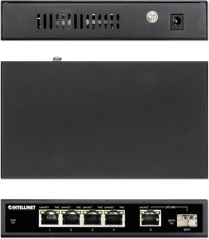 Intellinet 5-Port Gigabit Ethernet PoE+ Switch mit SFP-Port