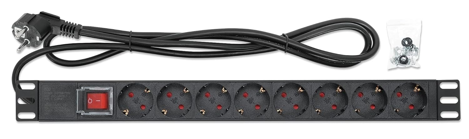 INTELLINET Steckdosenleiste 8fach 2m Kabel 1HE Net