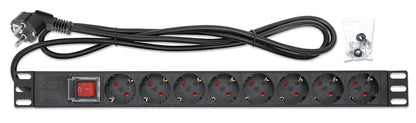 INTELLINET Steckdosenleiste 8fach 2m Kabel 1HE Net