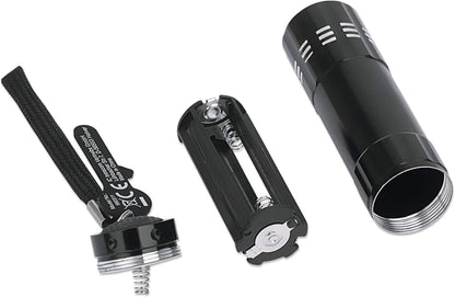 Manhattan-Products LED Taschenlampe mit Schlaufe - Aluminium Taschenlampe inkl. 3 AAA-Batterien, Kompakt, Outdoor, Handtasche, 45 Lumen - Schwarz, 960311