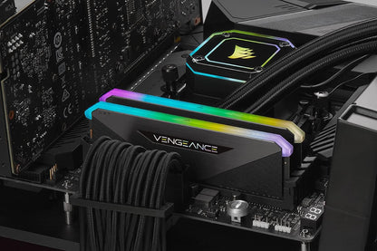 Corsair Vengeance RGB RT 64GB (2x32GB) DDR4 3600MHz C18 Desktop Memory (Dynamic RGB Lighting, Optimised for AMD 300/400/500 Series, Compatible with Intel 300/400/500 Series) Black 2 x 32GB
