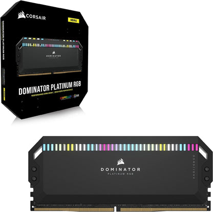 CORSAIR DOMINATOR PLATINUM RGB DDR5 RAM 32GB (2x16GB) 5200MHz CL40 Intel XMP iCUE Compatible Computer Memory - Black (CMT32GX5M2B5200C40) 32GB (2x16GB) Black
