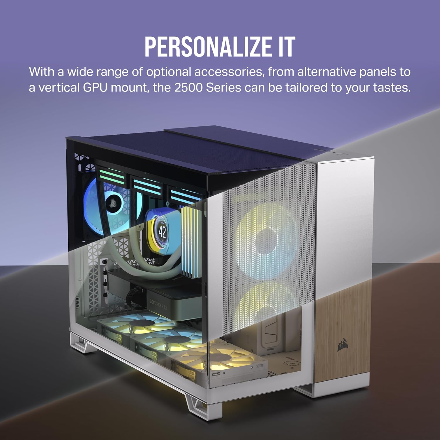 CORSAIR iCUE LINK 2500X RGB Small-Tower mATX Dual Chamber PC Case – Panoramic Tempered Glass – Reverse Connection Motherboard Compatible – 2x CORSAIR RX120 RGB Fans Included – Black iCUE LINK 2500X RGB Black