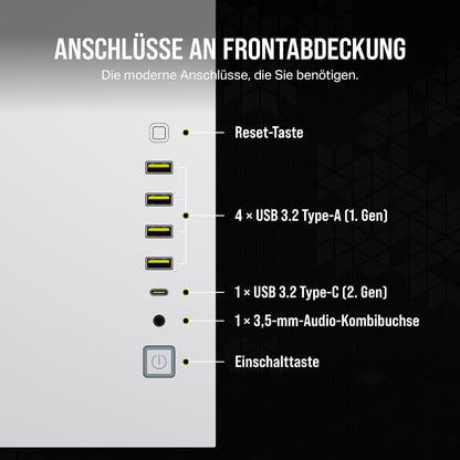 CORSAIR iCUE LINK 6500X RGB Mid-Tower ATX-Doppelkammer-PC-Gehäuse – Panoramic Tempered Glass - Reverse Connection Motherboard Compatible -– 3x CORSAIR RX120 RGB-Lüfter im Lieferumfang Enthalten – Weiß iCUE LINK 6500X RGB Weiß