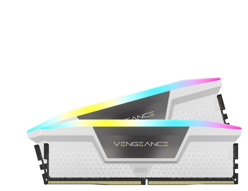 CORSAIR Vengeance RGB DDR5 RAM 32GB (2x16GB) 6000MHz CL36 Intel XMP iCUE Kompatibler Computerspeicher - Weiß (CMH32GX5M2B6000C36W)